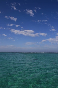 美麗的海景邊