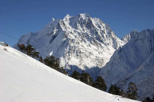高加索山脈山區(qū)滑雪勝地