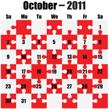 2011日歷-十月