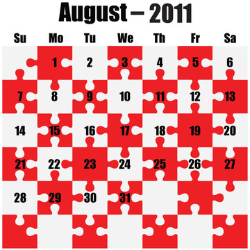 2011日歷- 8月