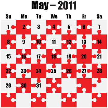 2011日歷- 5月
