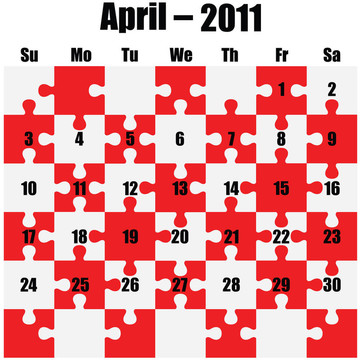 2011日歷-四月