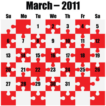 2011日歷- 3月