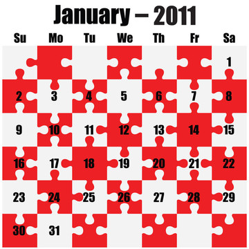 2011日歷-一月