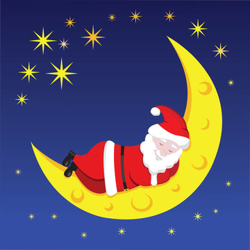 Santa睡在月亮上