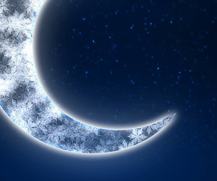 夜空背景與月亮和星星