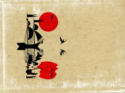 對垃圾背景旗魚