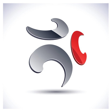 抽象三維圖標(biāo)。