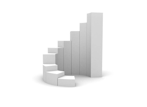 白色背景下商業(yè)成功圖表的3D說明