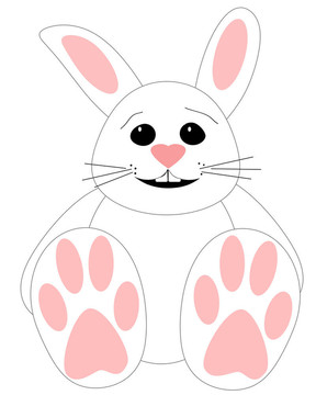 白色的兔子插畫
