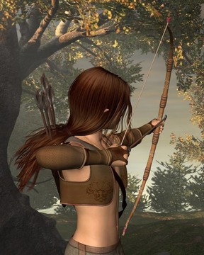 Young Elven Hunter在森林中