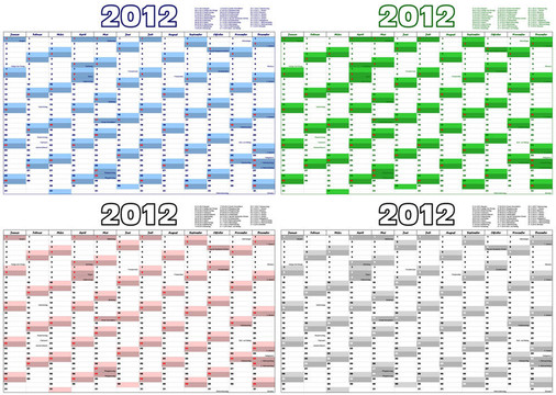 德國與德國官方假期2012日歷