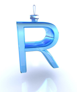 字母R像圣誕玩具