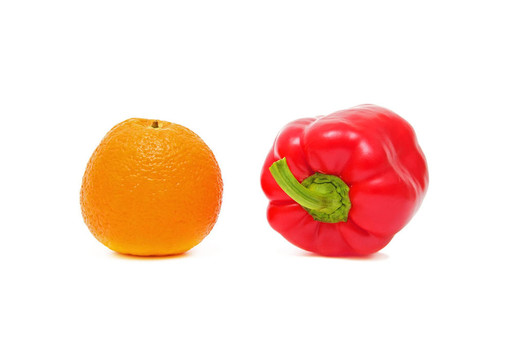 橙色和紅辣椒