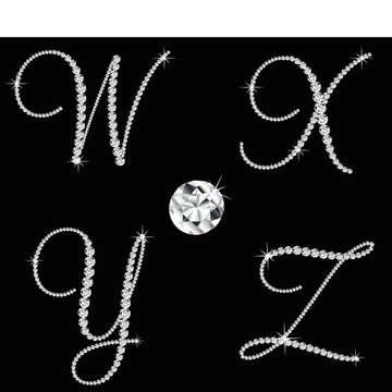 優(yōu)雅的鉆石字母。向量集7