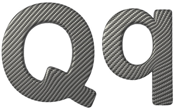 碳纖維字體Q小寫字母大寫字母