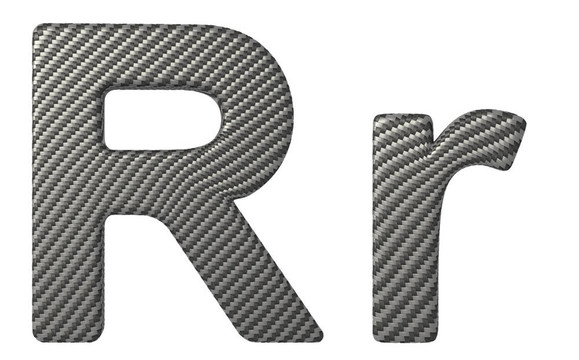 碳纖維字體R小寫字母和大寫字母