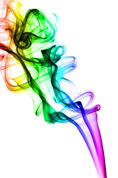 彩色的煙霧抽象白色的形狀
