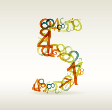 由彩色數(shù)字制成的五號(hào)