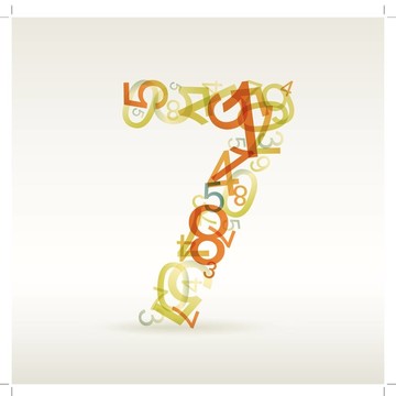 由彩色數(shù)字制成的七號(hào)