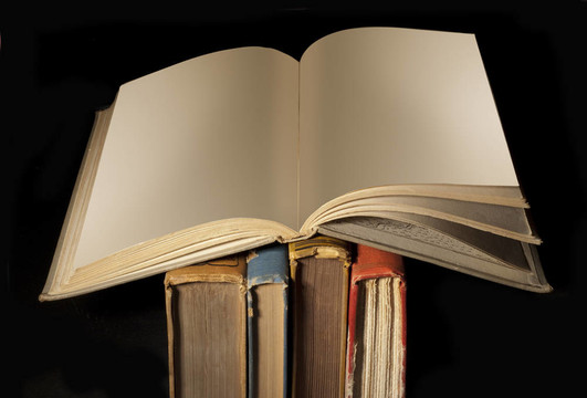 空白的打開的書