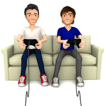 3D家伙玩電子游戲