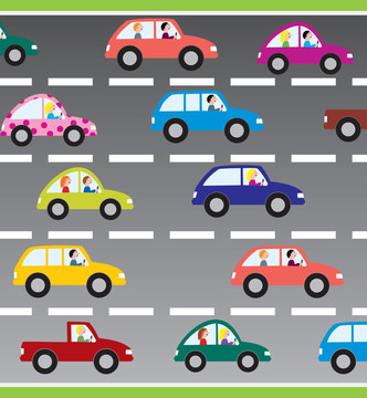 道路上的汽車