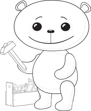 泰迪熊工人；輪廓