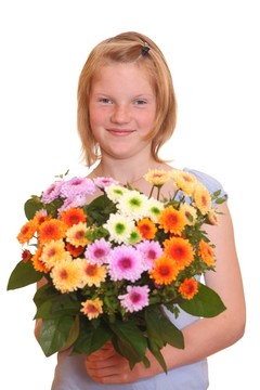 女孩與花