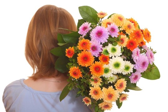 女孩與花
