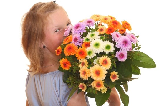女孩與花