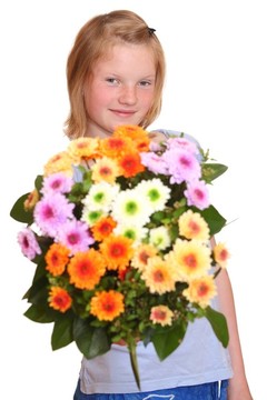女孩與花