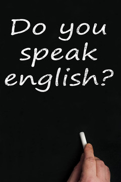 你會說英語嗎？在黑板上