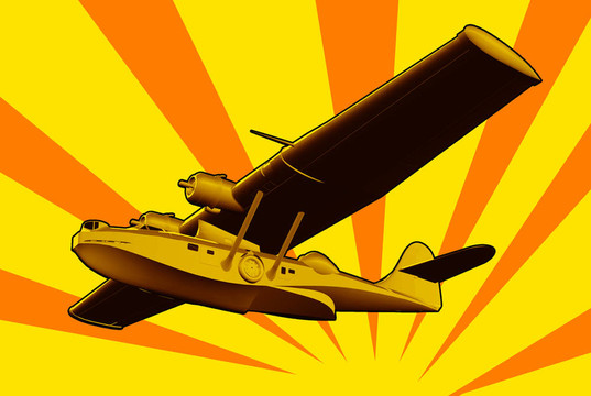 卡特琳娜飛行船海平面復(fù)古