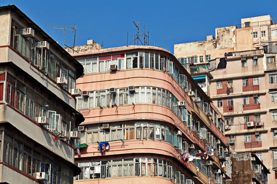 香港擁擠的建筑