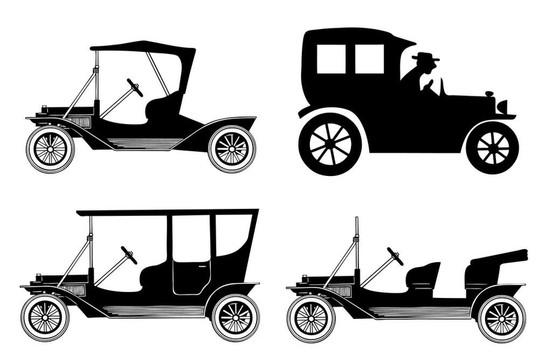 白色背景復(fù)古車