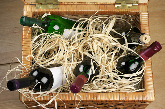 帶酒的野餐籃