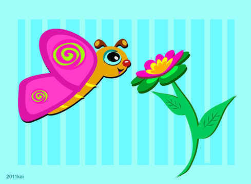 蝴蝶和Pretty Flower