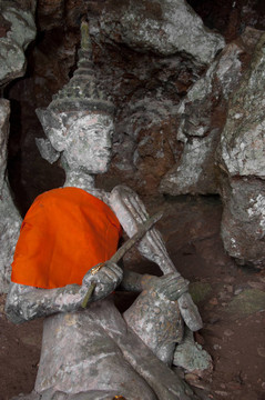 在雅拉寺石窟古代佛像；泰國(guó)