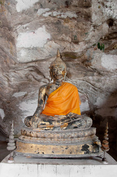 在雅拉寺石窟古代佛像；泰國(guó)
