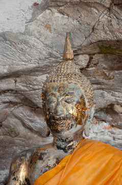 在雅拉寺石窟古代佛像；泰國(guó)