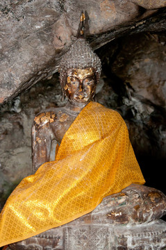 在雅拉寺石窟古代佛像；泰國(guó)