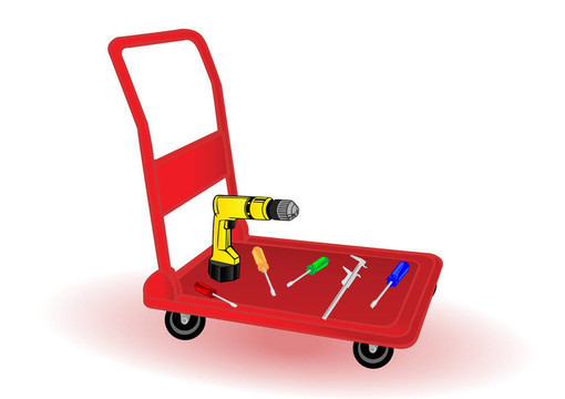 插畫(huà)的替換工具一輛手推車(chē)