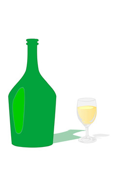 插圖一杯飲料和一瓶