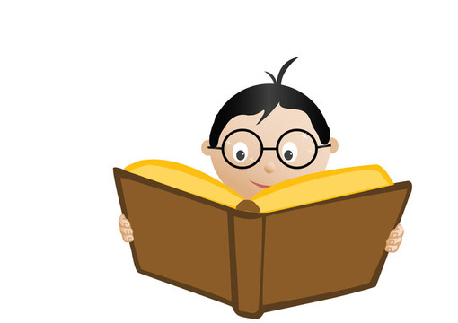 小學(xué)生閱讀書。