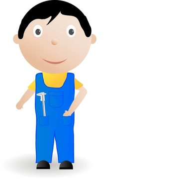 說明男孩用工具