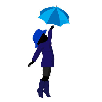 雨小子的剪影插圖