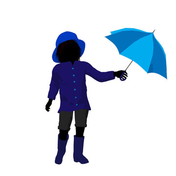 雨小子的剪影插圖