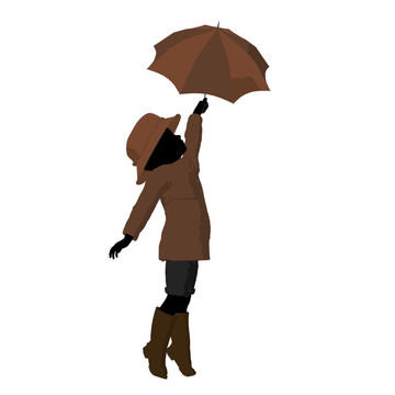 非洲裔美國(guó)人的雨小子剪影插圖