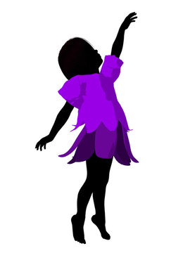 童話女孩剪影插圖